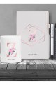 Kişiye Özel UV Baskılı Pembe Harfli Beyaz Defter Roller Kalem Kupa Seti Kişiye Özel UV Baskılı Pembe Harfli Beyaz Defter Roller Kalem Kupa Seti