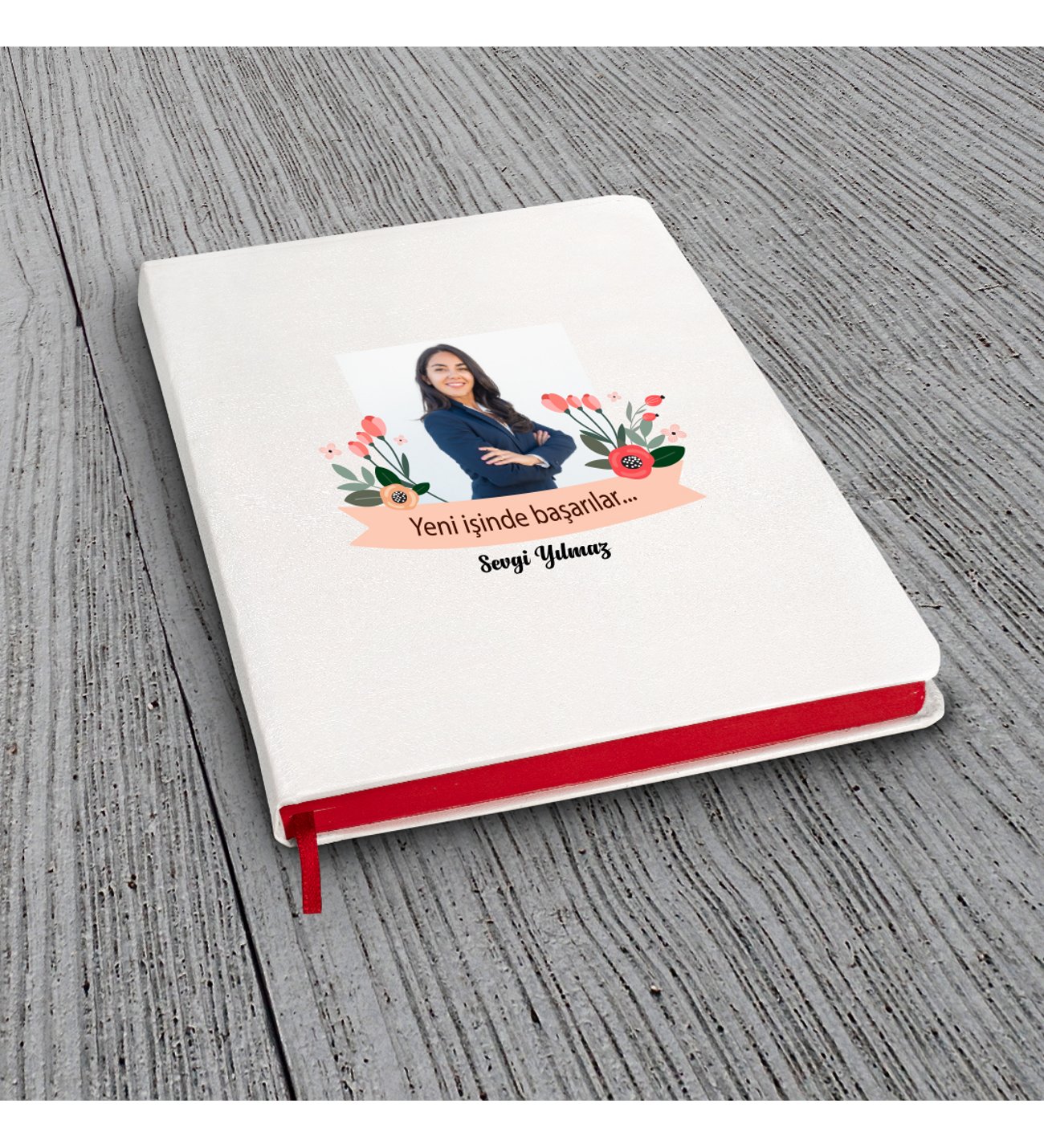 Kişiye Özel Yeni İş Temalı Beyaz Defter & Beyaz Tükenmez Kalem ve Kupa