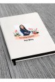 Kişiye Özel Yeni İş Temalı Beyaz Defter ( Siyah Kenar ) & Beyaz Tükenmez Kalem ve Kupa