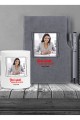 Kişiye Özel Yeni İş Temalı Gri Defter & Gri Roller Kalem ve Kupa Seti