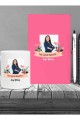 Kişiye Özel Yeni İş Temalı Pembe Defter & Beyaz Tükenmez Kalem ve Kupa