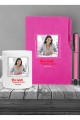 Kişiye Özel Yeni İş Temalı Pembe Defter & Pembe Roller Kalem ve Kupa Seti